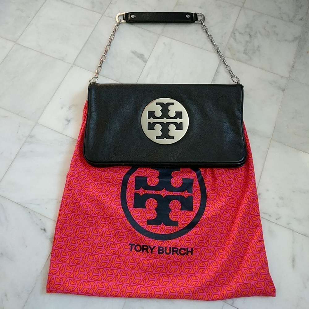 Tory Burch Black Leather Clutch